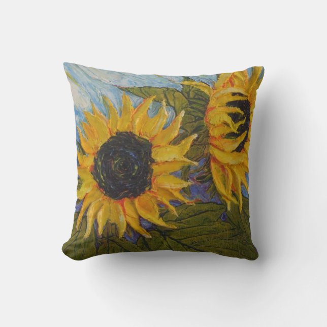 Coussin Carreau jaune de tournesols (Recto)