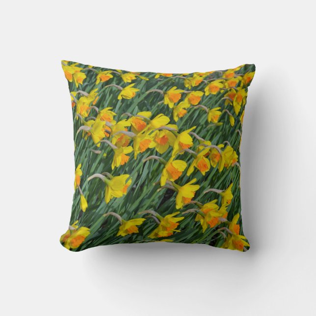 Coussin Carreau jaune d'impression de jonquilles de (Recto)