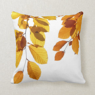 Coussin Carreau jaune-orange d'arbre de feuille d'automne