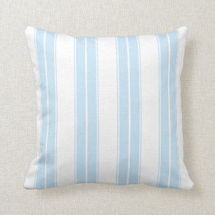 Coussin Carreau large bleu-clair de rayures