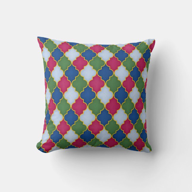 Coussin Carreau Marocain Bleu (Recto)