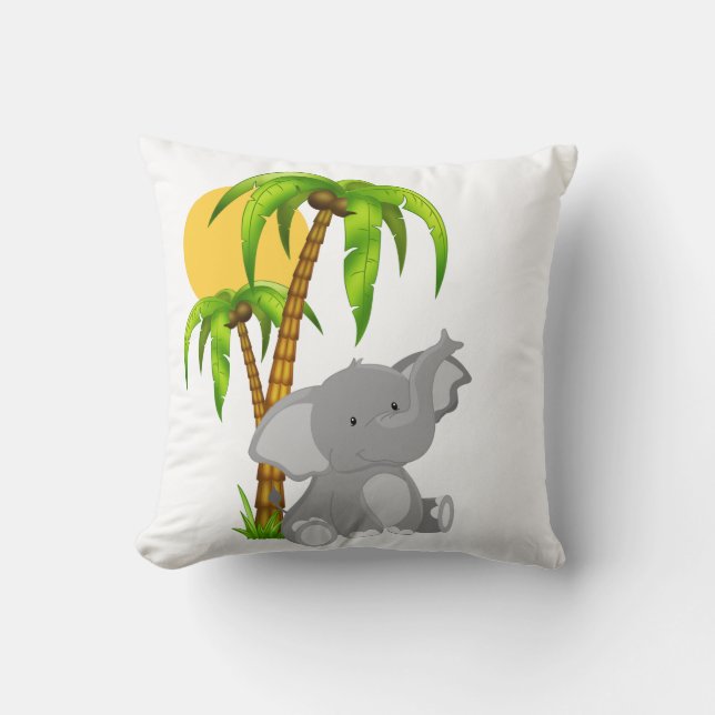 Coussin Carreau mignon d'éléphant de bébé (Recto)