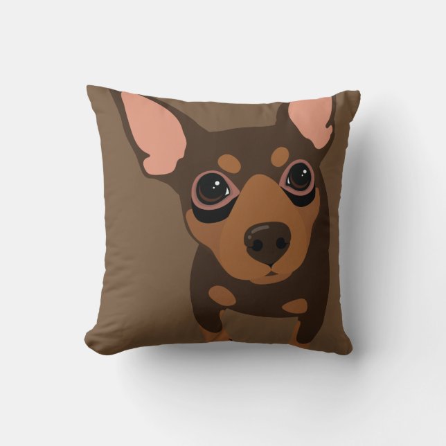 Coussin Carreau minimum de propriétaire de Pin de chocolat (Recto)