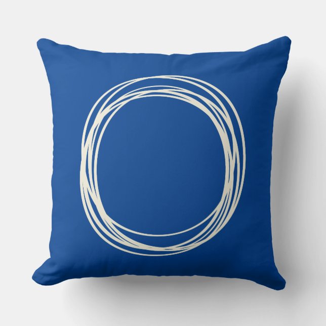 Coussin Carreau moderne de cercles de la moitié du siècle (Recto)
