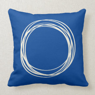 Coussin Carreau moderne de cercles de la moitié du siècle
