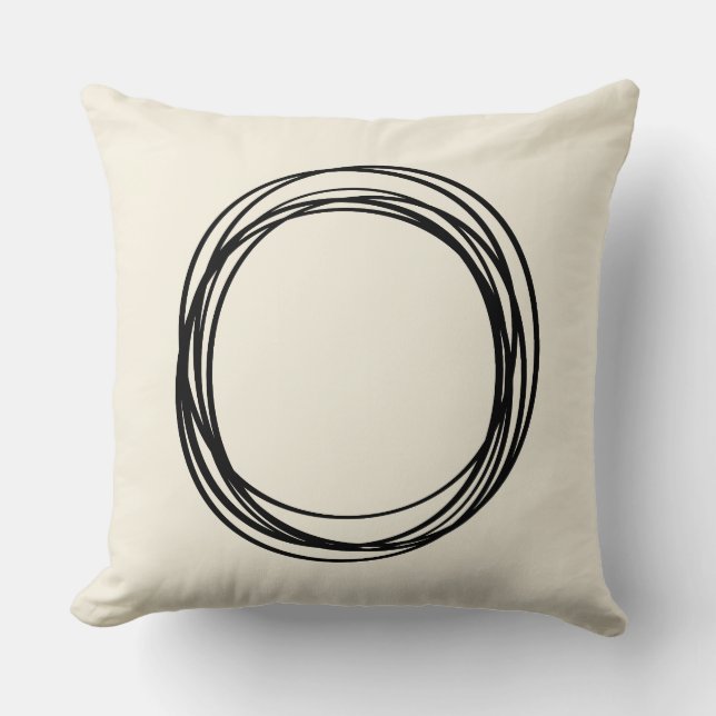 Coussin Carreau moderne de cercles de la moitié du siècle (Recto)