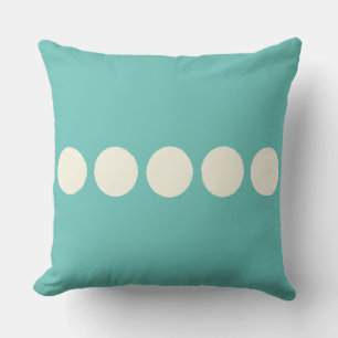 Coussin Carreau moderne simple de cercles en turquoise