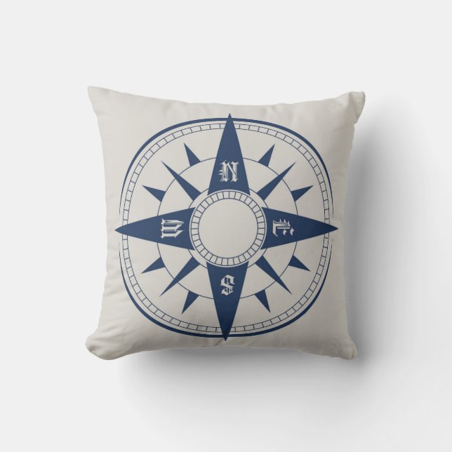 Coussin Carreau nautique de boussole (Recto)