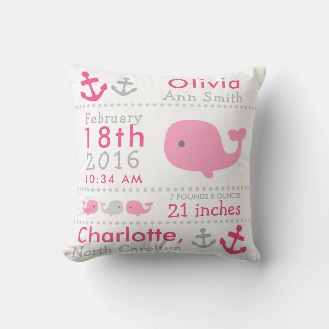 Coussin Carreau nautique de crèche de baleine de stat de (Recto)