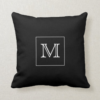 Coussin Carreau noir de monogramme