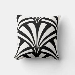 Coussin Carreau noir et blanc d'art déco