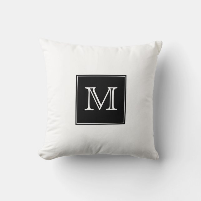 Coussin Carreau noir et blanc de monogramme (Recto)
