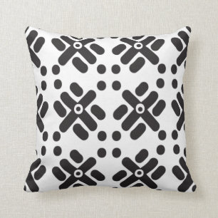 Coussin Carreau noir et blanc d'impression de "Teku"