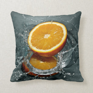 Coussin Carreau orange de coutume d'éclaboussure