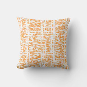 Coussin Carreau orange et blanc d'armure tribale