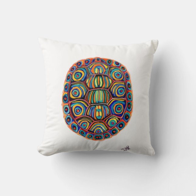Coussin Carreau peint de Shell de tortue (Recto)