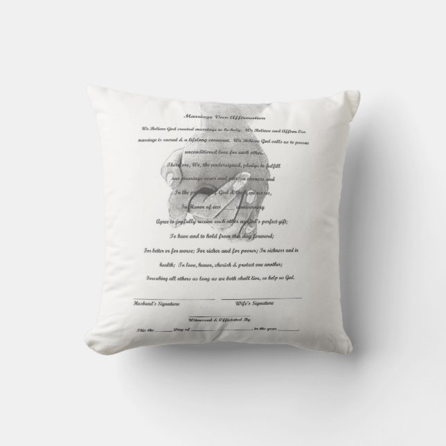 Coussin Carreau personnalisable de renouvellement de voeu (Recto)