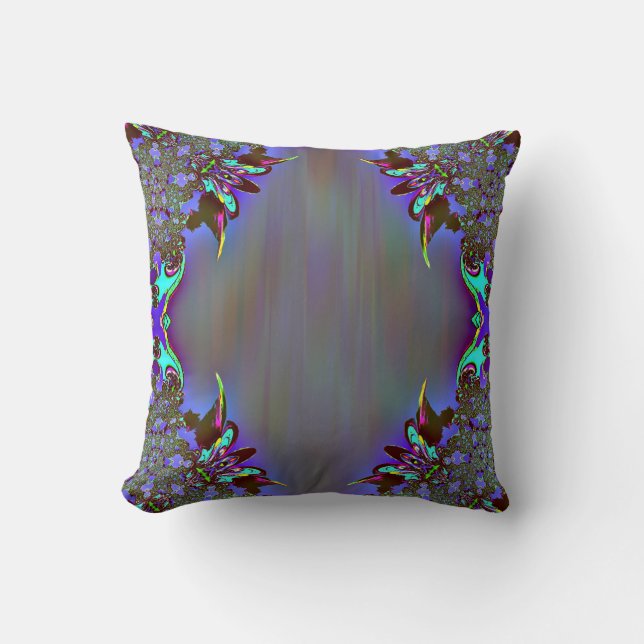 Coussin Carreau plumeux d'abrégé sur noir pourpre (Recto)