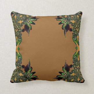 Coussin Carreau plumeux d'abrégé sur vert d'or