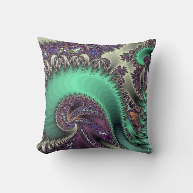 Coussin Carreau pourpre de conception de paon (Recto)