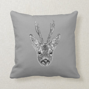 Coussin Carreau principal de dessin de mâles de cerfs