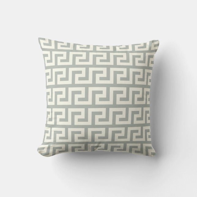Coussin Carreau principal grec de gris argenté (Recto)