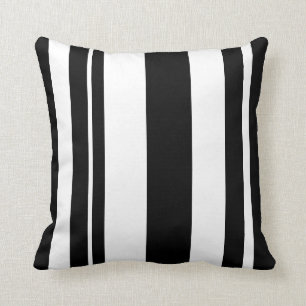 Coussin Carreau rayé blanc et noir