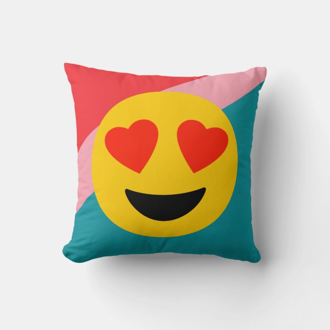 Coussin Carreau rayé d'amour d'Emoji (Recto)