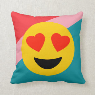 Coussin Carreau rayé d'amour d'Emoji