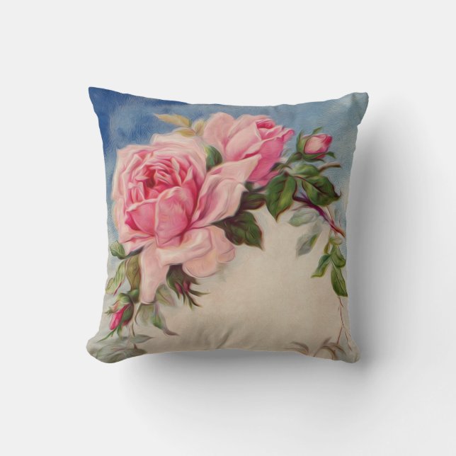 Coussin Carreau rose de cru (Recto)