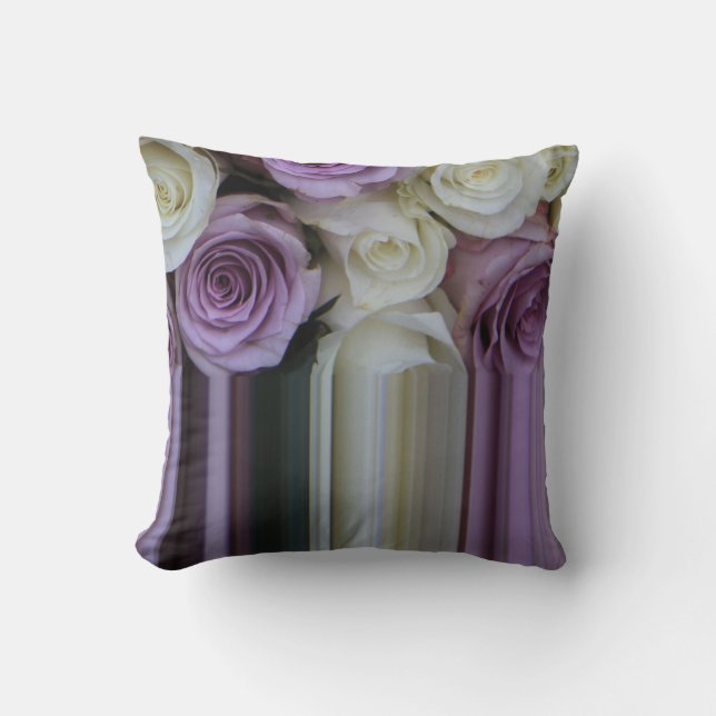 Coussin Carreau rose de graphique blanc pourpre (Recto)