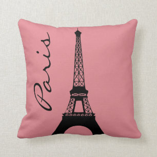 Coussin Carreau rose de Paris de Tour Eiffel