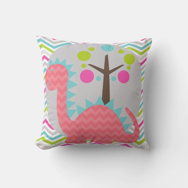 Coussin Carreau rose et bleu de dragon (Recto)