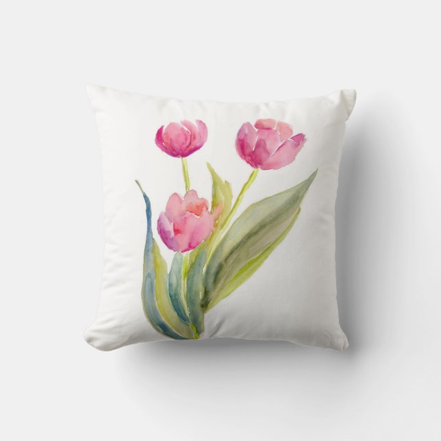 Coussin Carreau rouge de tulipes (Recto)