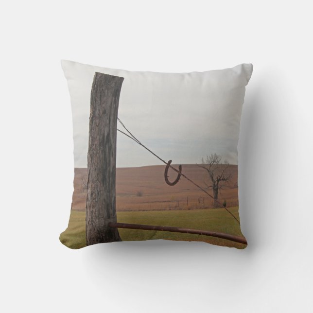 Coussin Carreau rustique de vue de prairie (Recto)