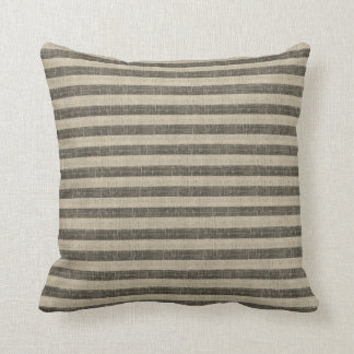 Coussin Carreau toscan de rayure - noir et blanc