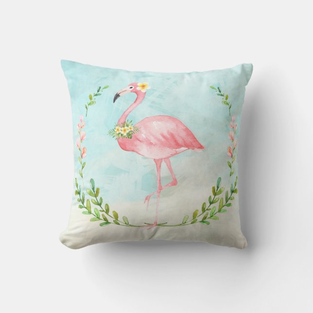 Coussin Carreau tropical de Flamant rose (Recto)