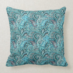 Coussin Carreau turquoise classique de Paisley