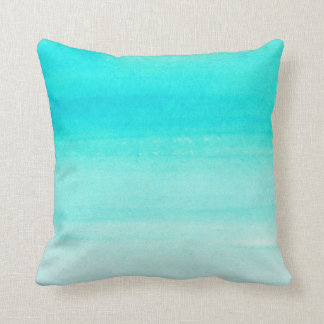 Coussin Carreau turquoise d'Ombre d'aquarelle