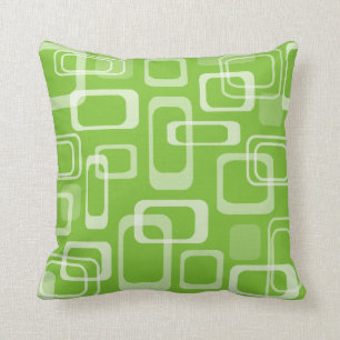 Coussin Carreau vert à la mode de rétro décor de mod de