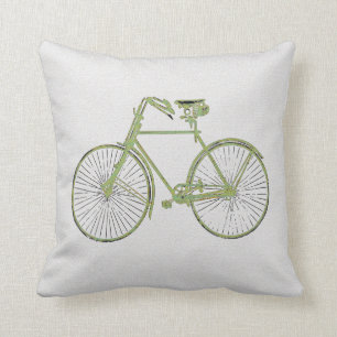 Coussin carreau vert blanc frais de bicyclette