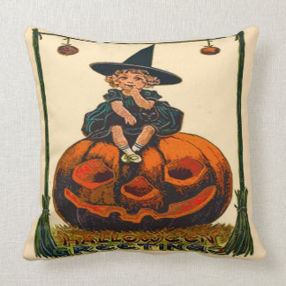 Coussin Carreau vintage 20" de polyester de Halloween x