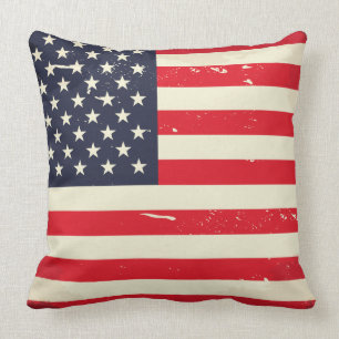 Coussin Carreau vintage de drapeau des USA