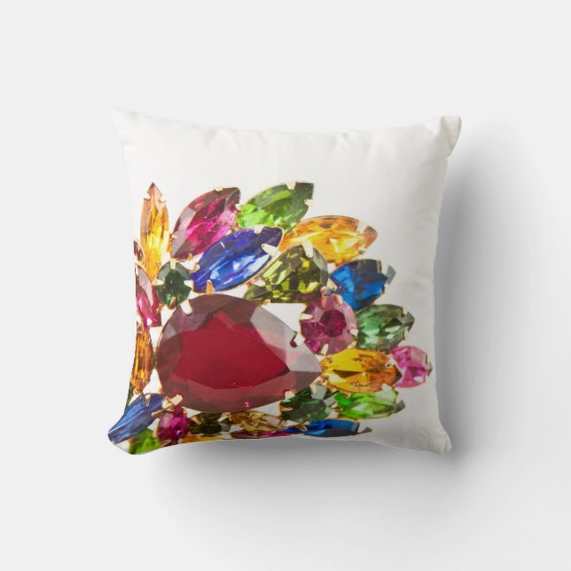 Coussin Carreau vintage de fausse pierre (Recto)