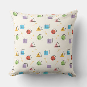 Coussin Carreaux abstraits de motif de Memphis