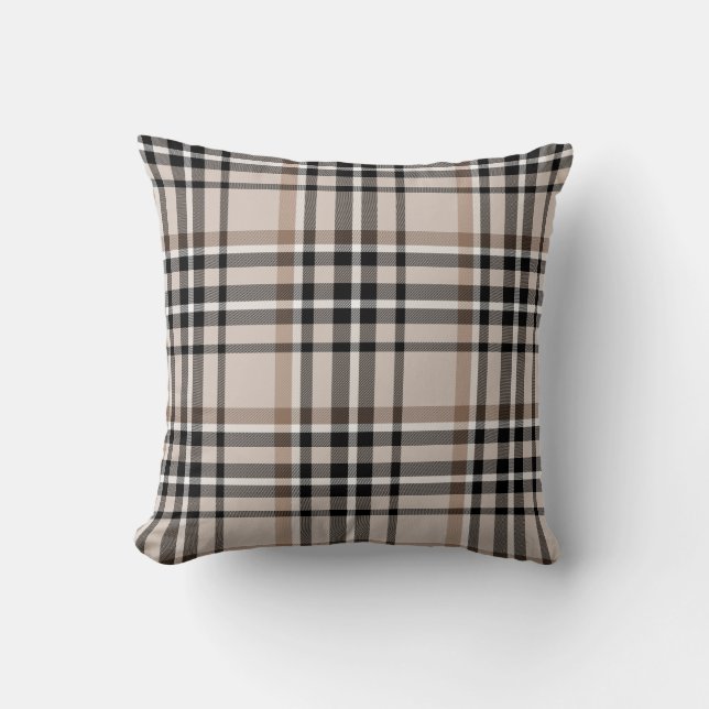 Coussin Carreaux Beige (Recto)