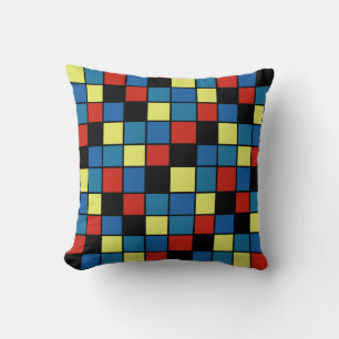 Coussin Carreaux colorés de tendance jeune plus petite imp