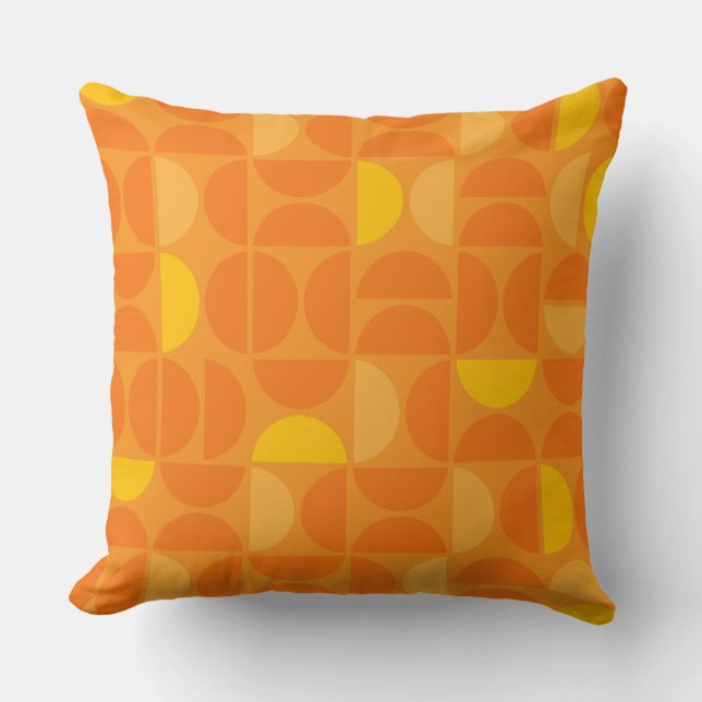 Coussin Carreaux de coucher du soleil du milieu du siècle  (Recto)