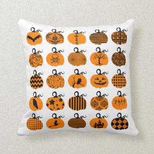 Coussin Carreaux de Halloween de correction de citrouille