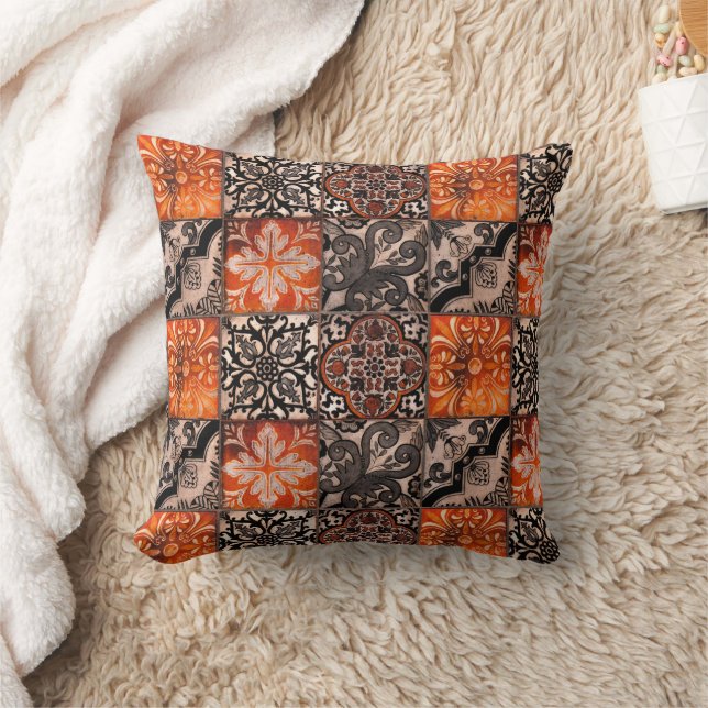 Coussin Carreaux de tangerine (Couverture)